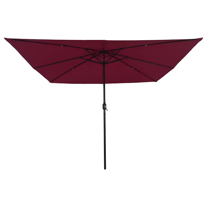 Umbrelă de Grădină Pătrată cu LED-uri 295x245 cm Roșu Bordeaux - WALTI WALTI