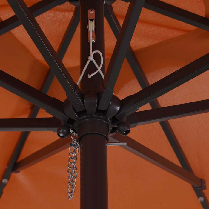 Umbra de grădină pătrată cu lumini LED, 295 x 245 cm, terracotta - WALTI WALTI