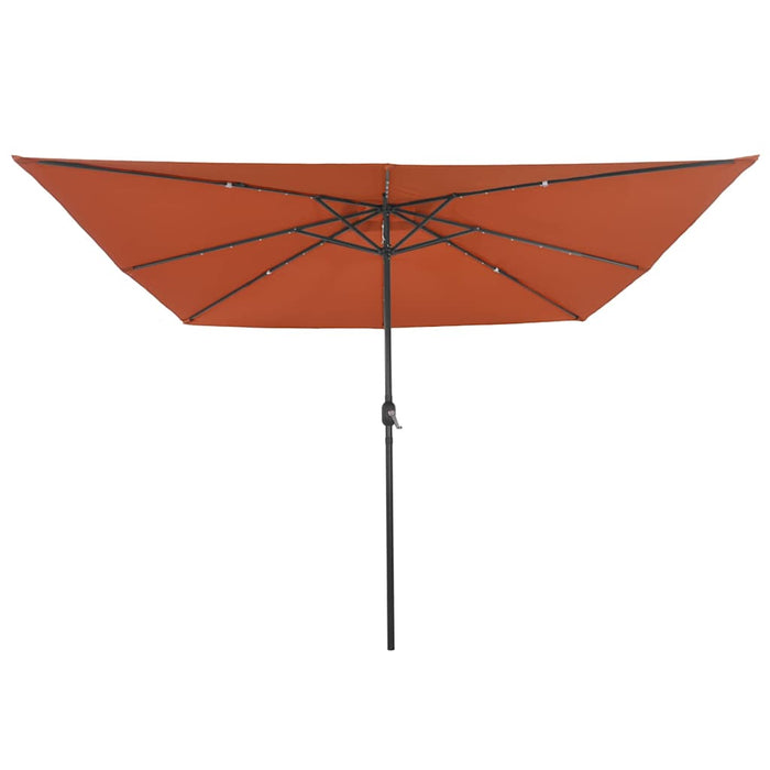 Umbra de grădină pătrată cu lumini LED, 295 x 245 cm, terracotta - WALTI WALTI