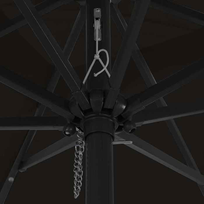 Umbra de grădină pătrată cu lumini LED, 295x245 cm, Negru - WALTI WALTI