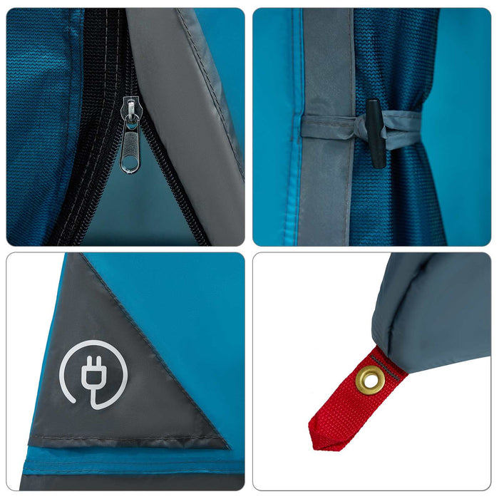 Set Cort pentru Camping 2 pcs albastru Tafetă și Material - WALTI WALTI
