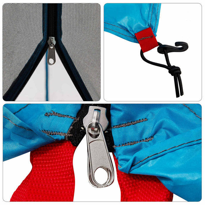 Set Cort pentru Camping 2 pcs albastru Tafetă și Material - WALTI WALTI