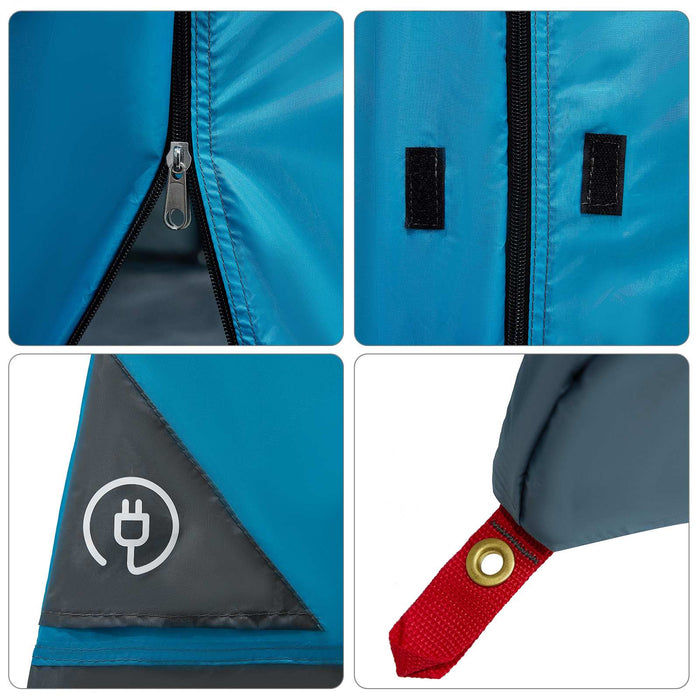 Set Cort pentru Camping 2 pcs albastru Tafetă și Material - WALTI WALTI