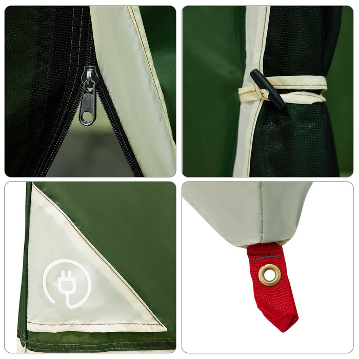Set Cort pentru Camping 2 pcs Verde Tafetă și Material - WALTI WALTI