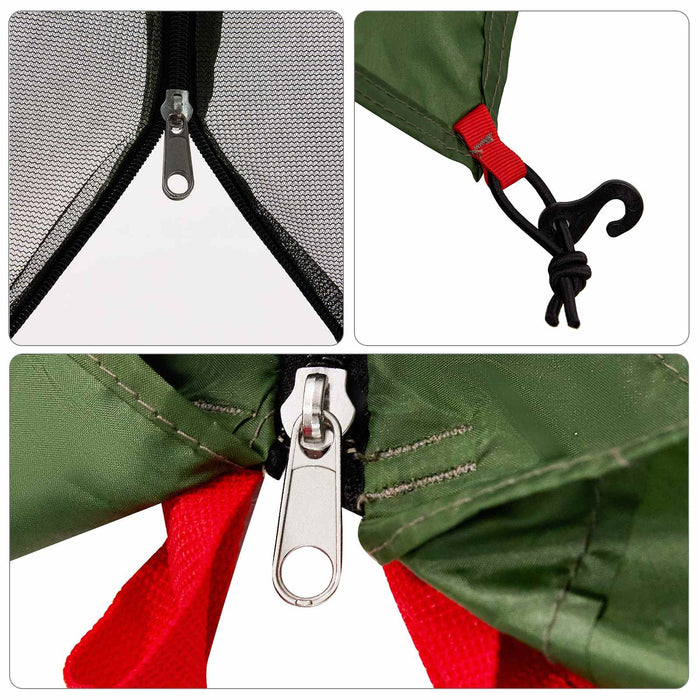 Set Cort pentru Camping 2 pcs Verde Tafetă și Material - WALTI WALTI