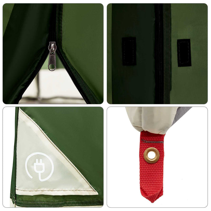 Set Cort pentru Camping 2 pcs Verde Tafetă și Material - WALTI WALTI
