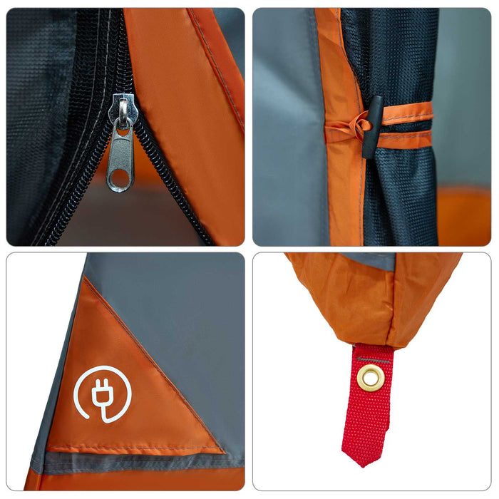 Set Cort pentru Camping 2 buc. 4 persoană Portocaliu WALTI