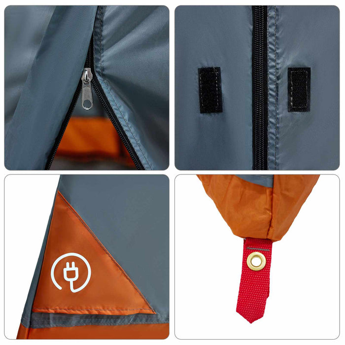 Set Cort pentru Camping cu acoperiș 2 pcs Gri și Portocalie - WALTI WALTI