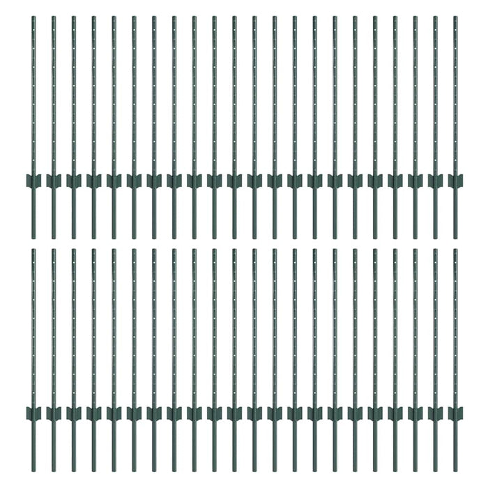 Stâlp de gard. 44 pcs Verde 120 cm Oțel - WALTI WALTI