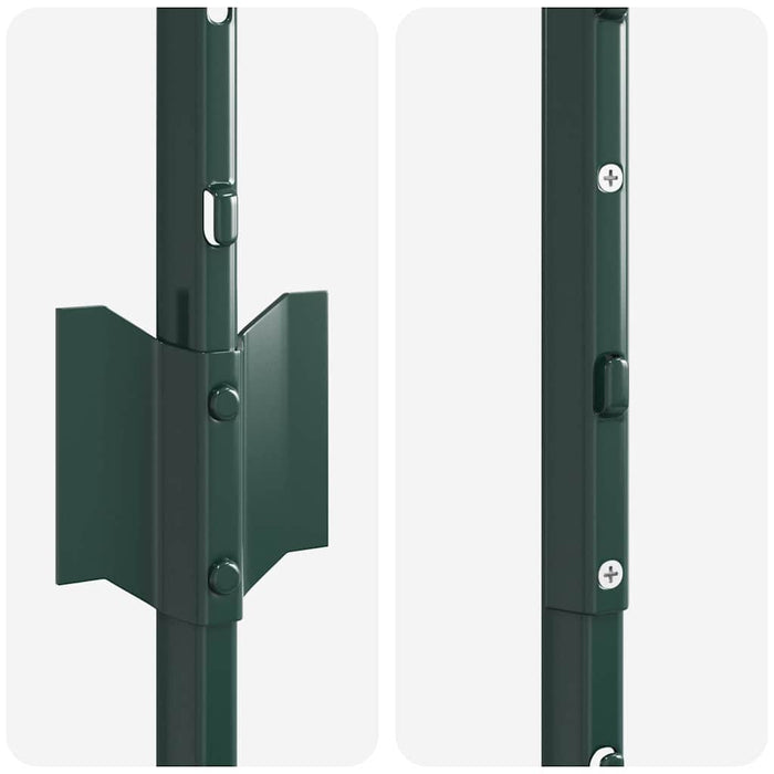 Stâlp de gard. 44 pcs Verde 140 cm Oțel - WALTI WALTI