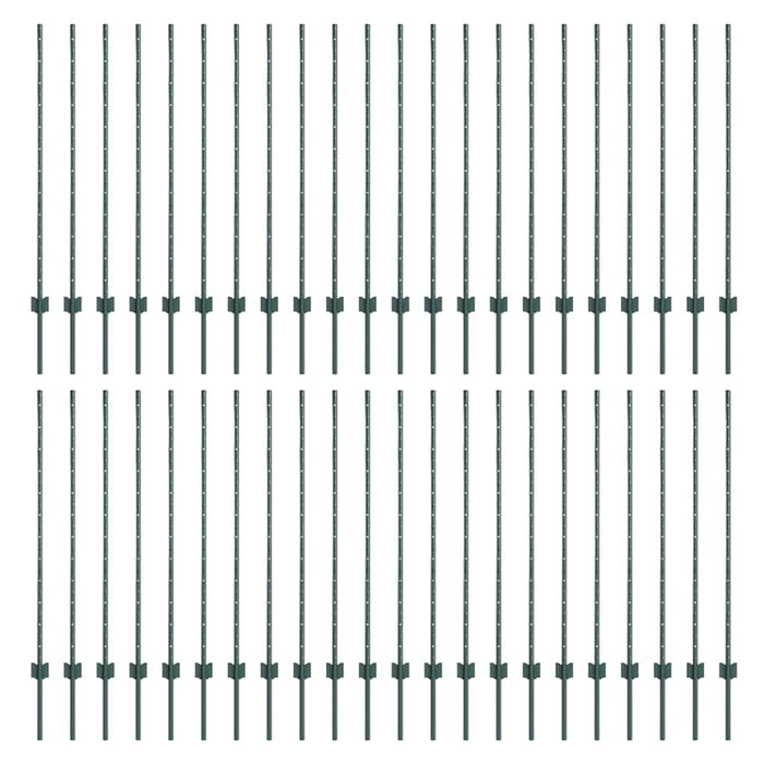 Stâlp de gard. 44 pcs Verde 160 cm Oțel - WALTI WALTI