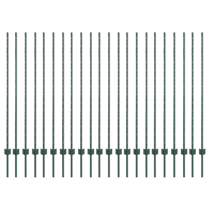 Stâlp de gard. 22 pcs Verde 180 cm Oțel - WALTI WALTI
