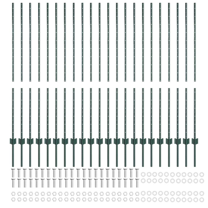 Stâlp de gard. 22 pcs Verde 180 cm Oțel - WALTI WALTI