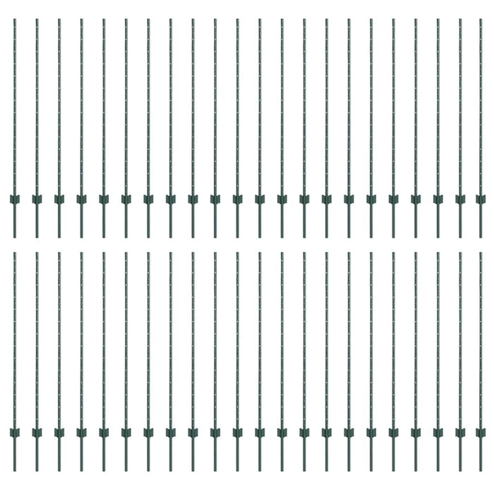Stâlp de gard. 44 pcs Verde 180 cm Oțel - WALTI WALTI