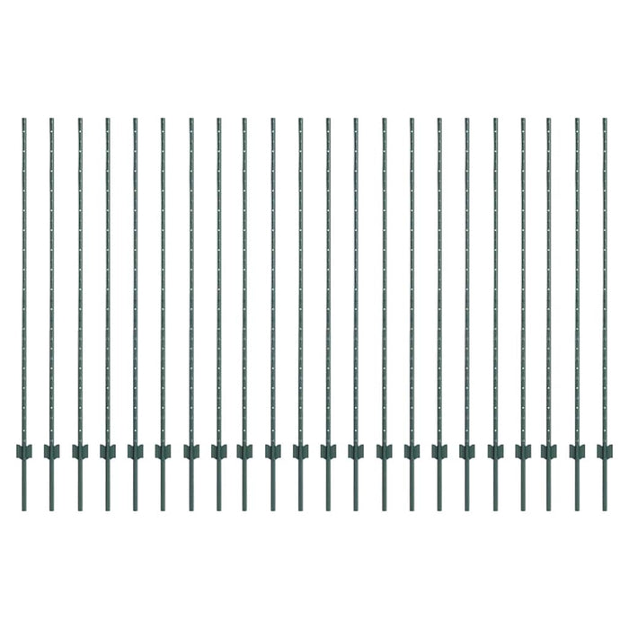 Stâlp de gard. 22 pcs Verde 200 cm Oțel - WALTI WALTI