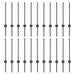 Stâlp de gard. 22 pcs Gri 100 cm Oțel - WALTI WALTI