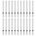 Stâlp de gard. 22 pcs Gri 120 cm Oțel - WALTI WALTI