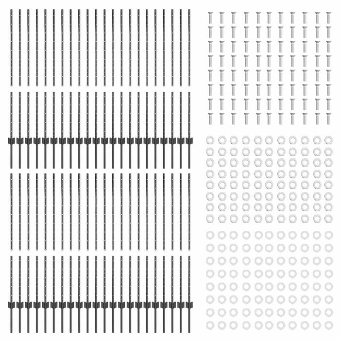 Stâlpi de Gard Other 44 pcs Gri Oțel vopsit electrostatic - WALTI WALTI