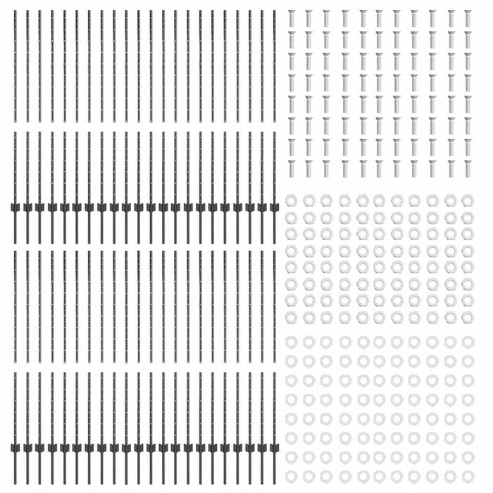 Stâlpi de Gard 44 pcs Gri Oțel vopsit electrostatic - WALTI WALTI