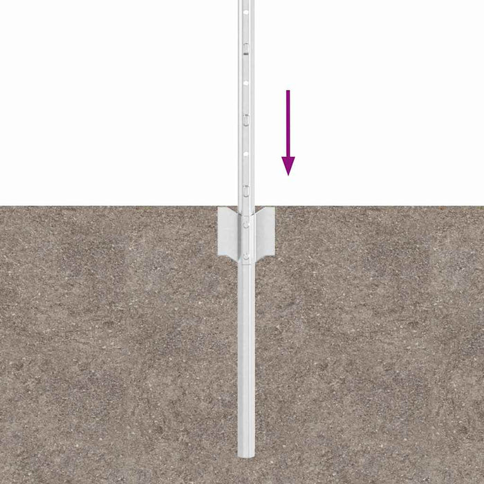 Stâlpi de Gard 44 pcs Argintiu Oțel galvanizat - WALTI WALTI