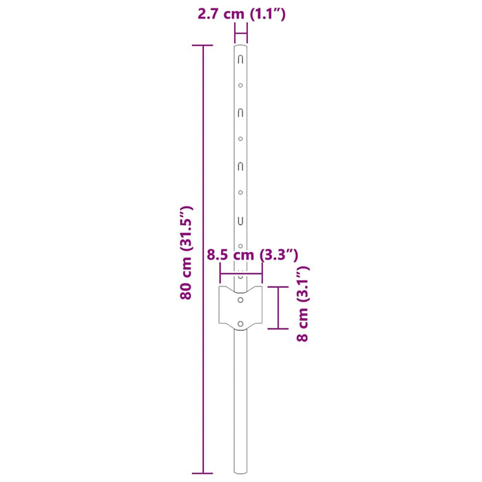 Stâlpi de Gard 44 pcs Argintiu Oțel galvanizat - WALTI WALTI
