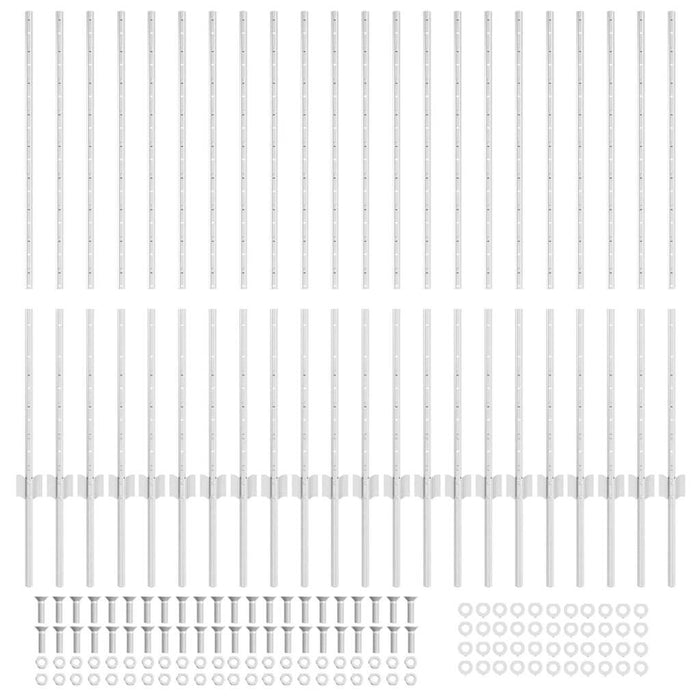 Stâlpi de Gard 44 pcs Argintiu Oțel Galvanizat - WALTI WALTI