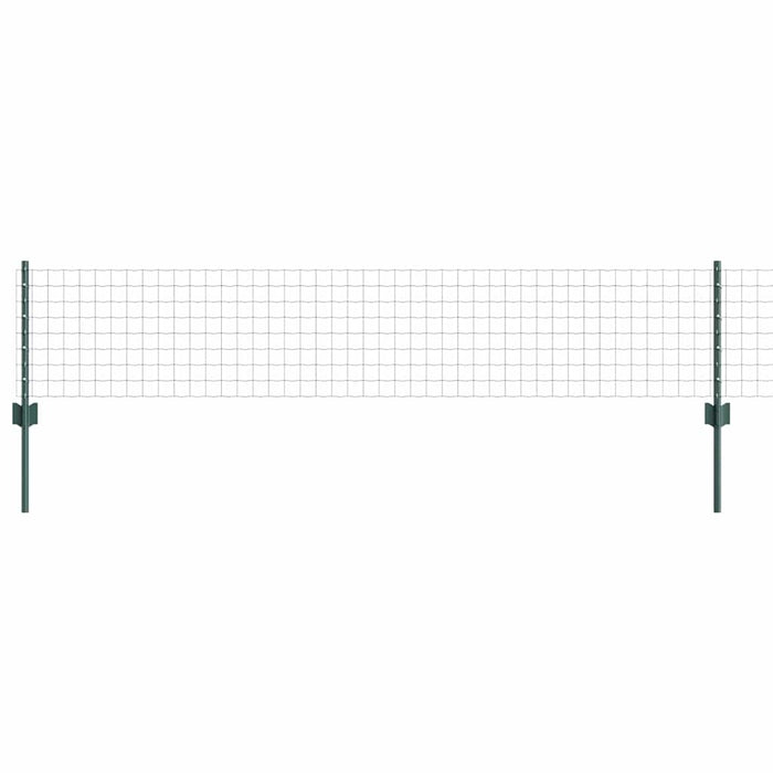 Gard European cu Stâlp 10 x 0,4 m Oțel cu strat de PVC Verde WALTI