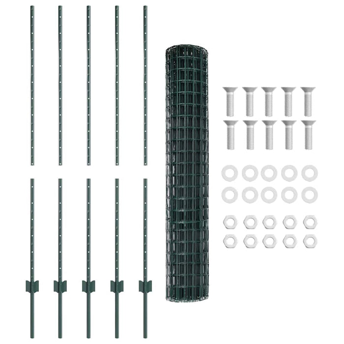 Îngrădire cu stâlpi Verde 1.4 x 10 m Oțel - WALTI WALTI