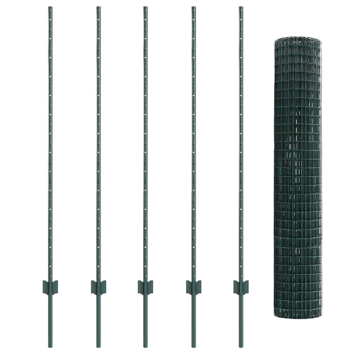 Îngrădire cu stâlpi Verde 1.4 x 10 m Oțel - WALTI WALTI