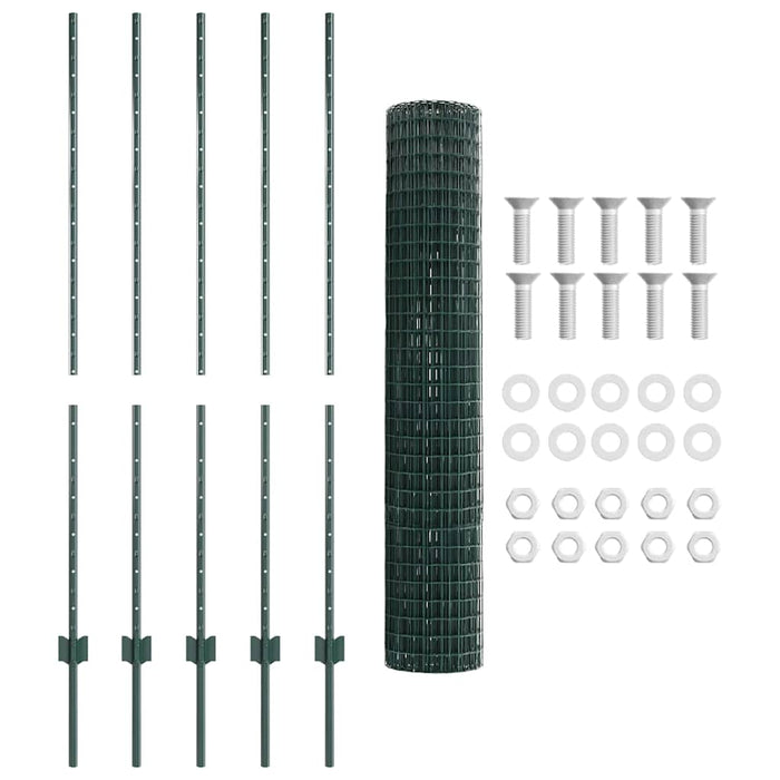 Îngrădire cu stâlpi Verde 1.4 x 10 m Oțel - WALTI WALTI