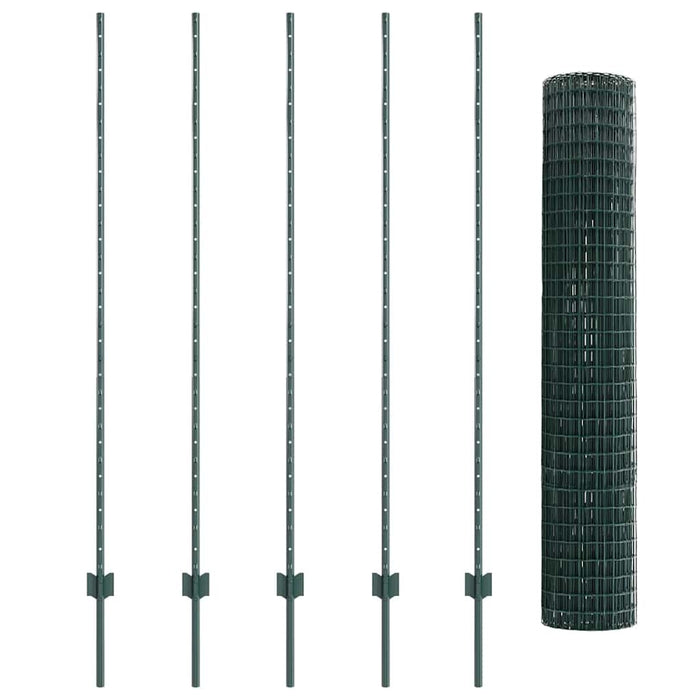 Îngrădire cu stâlpi Verde 1.5 x 10 m Oțel - WALTI WALTI