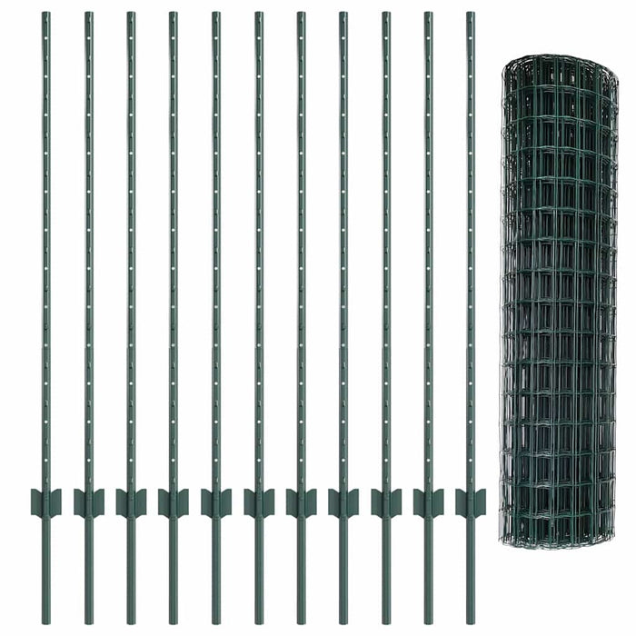 Îngrădire cu stâlpi Verde 1.2 x 25 m Oțel - WALTI WALTI