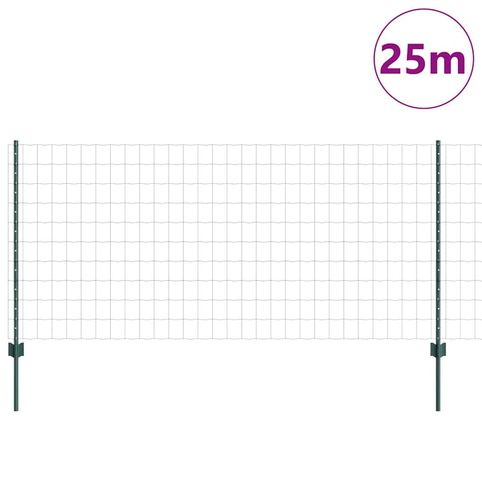 Îngrădire cu stâlpi Verde 1 x 25 m Oțel - WALTI WALTI