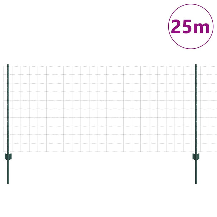 Îngrădire cu stâlpi Verde 1 x 25 m Oțel - WALTI WALTI