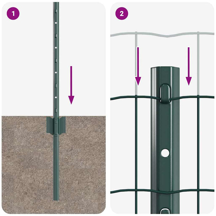 Gard cu Stâlp Verde 0,6 x 25 m Oțel și PVC - WALTI WALTI