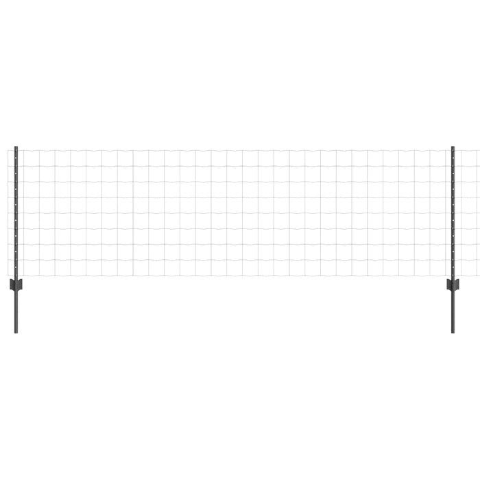 Gard cu Stâlp Gri 0,8 x 25 m Oțel - WALTI WALTI