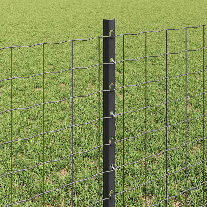 Gard cu Stâlp Gri 0,6 x 50 m Oțel și PVC - WALTI WALTI