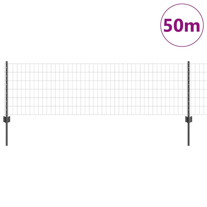 Gard cu Stâlp Gri 0,6 x 50 m Oțel și PVC - WALTI WALTI