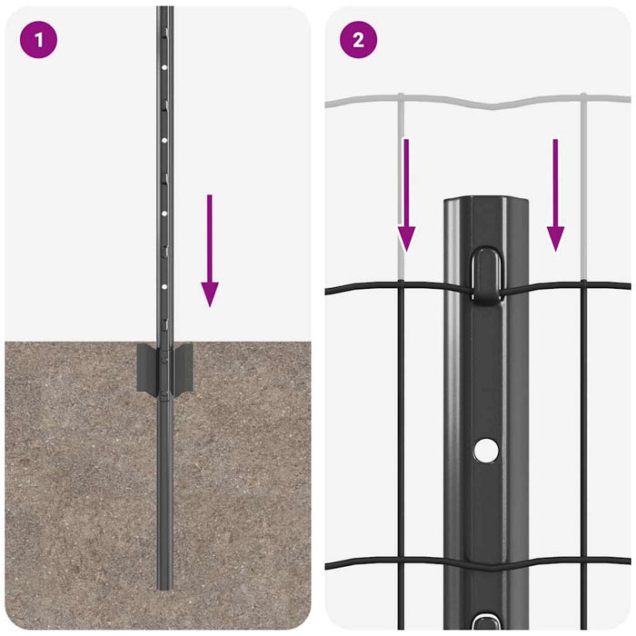 Gard cu Stâlp Gri 0,6 x 50 m Oțel și PVC - WALTI WALTI