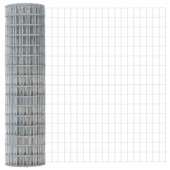 Îngrădire cu stâlpi Argintiu 1 x 25 m Oțel - WALTI WALTI
