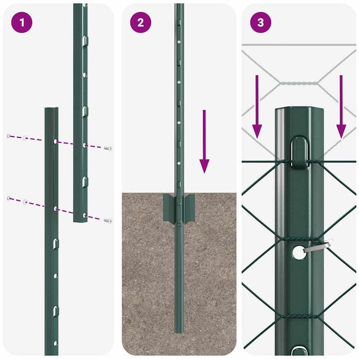 Gard cu Stâlp Verde 1,2 x 10 m Oțel și PVC - WALTI WALTI