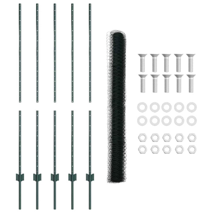 Gard cu Stâlp Verde 1,4 x 10 m Oțel și PVC - WALTI WALTI