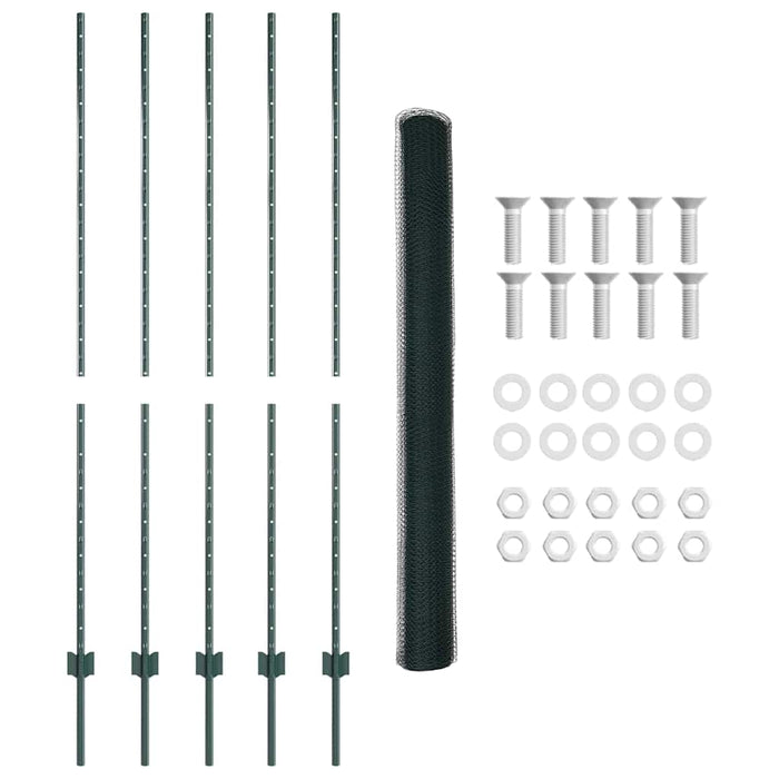 Gard cu Stâlp Verde 1,6 x 10 m Oțel și PVC - WALTI WALTI
