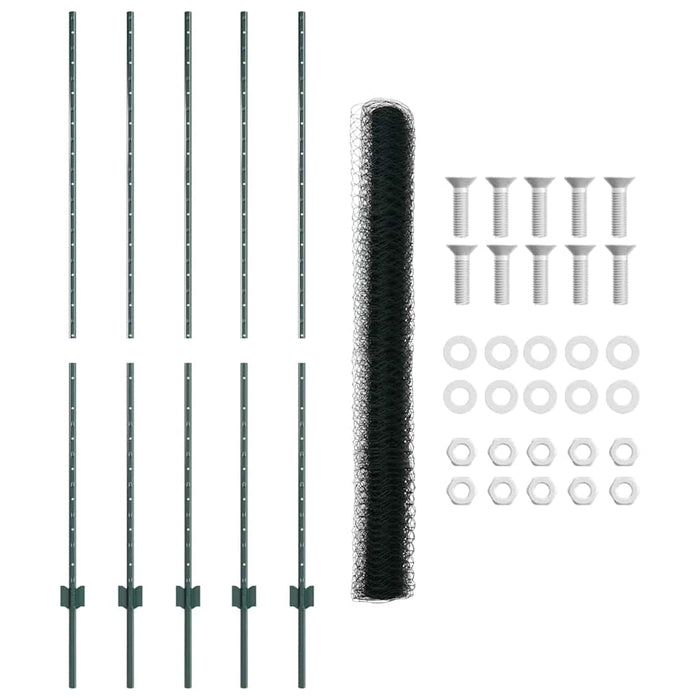 Gard cu Stâlp Verde 1,6 x 10 m Oțel și PVC - WALTI WALTI