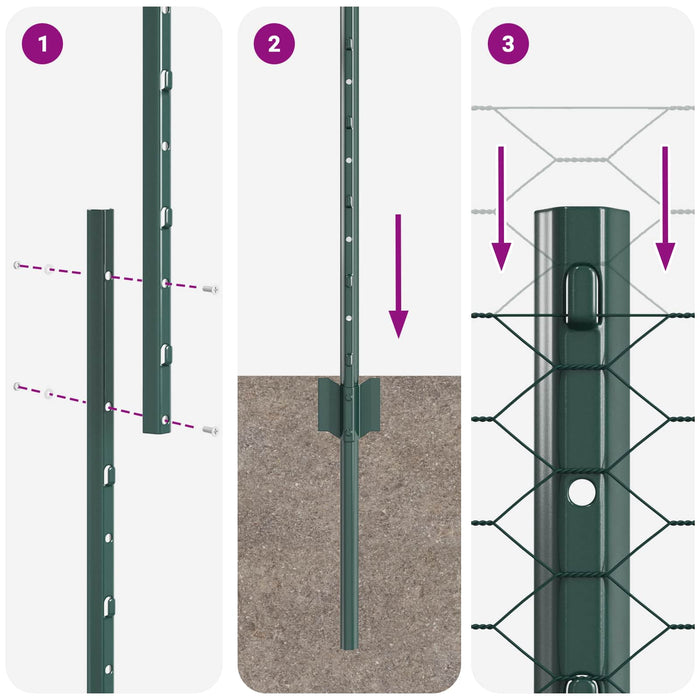 Gard cu Stâlp Verde 1 x 25 m Oțel - WALTI WALTI