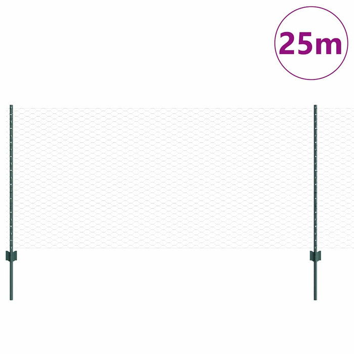 Gard cu Stâlp Verde 1 x 25 m Oțel - WALTI WALTI