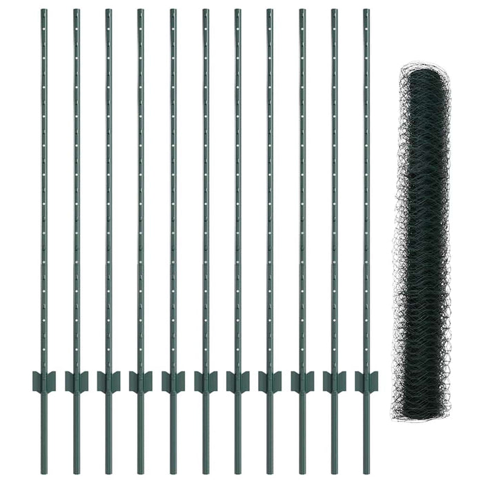 Gard cu Stâlp Verde 1,2 x 25 m Oțel - WALTI WALTI