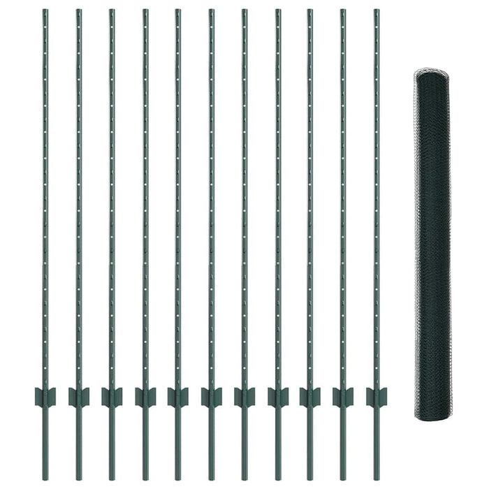 Gard cu Stâlp Verde 1,4 x 25 m Oțel și PVC - WALTI WALTI