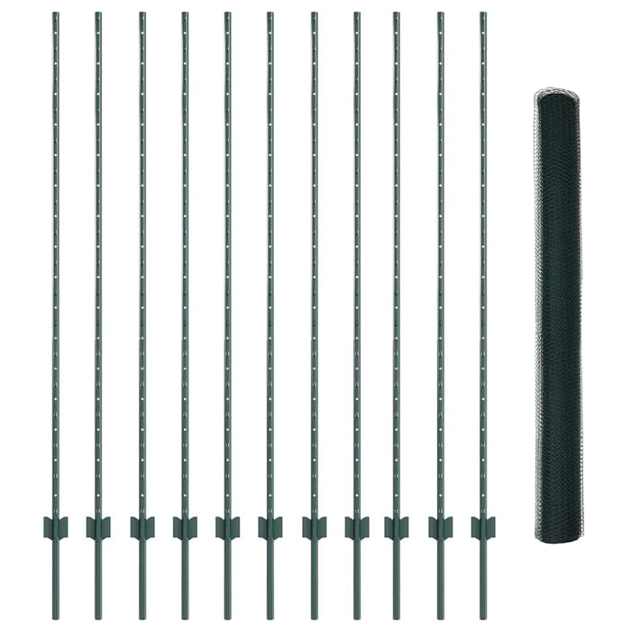 Gard cu Stâlp Verde 1,5 x 25 m Oțel - WALTI WALTI