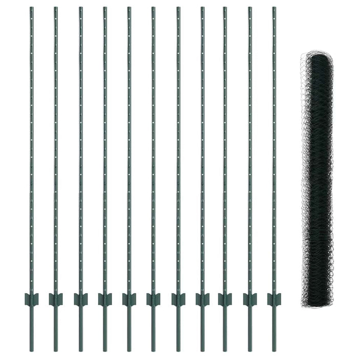 Gard cu Stâlp Verde 1,5 x 25 m Oțel - WALTI WALTI